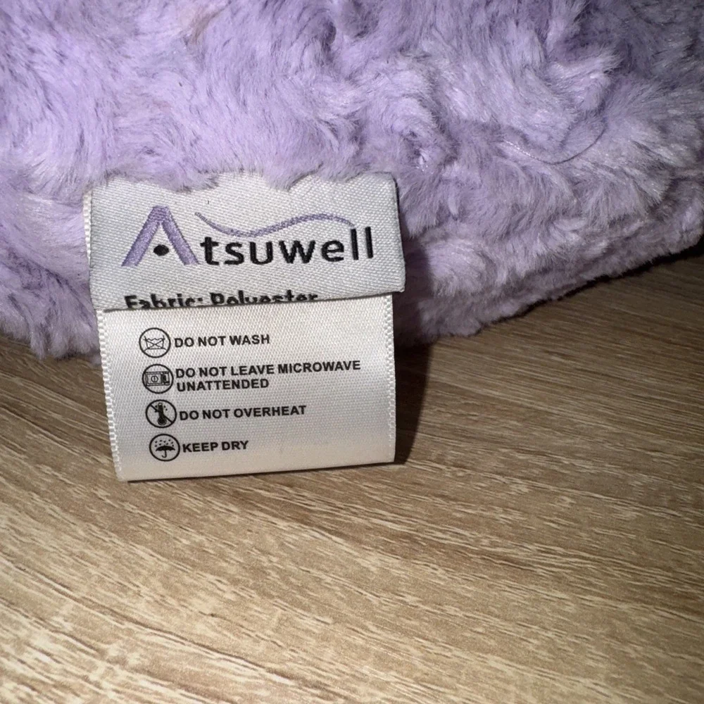 Atsuwell Sinus Mask Warm Cold Compress Dry Eyes‎ Migraines Purple Heart Lavender